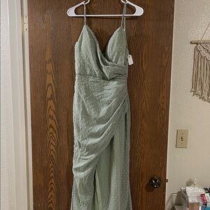Amazon Light Green Maxi Dress with Spaghetti Straps